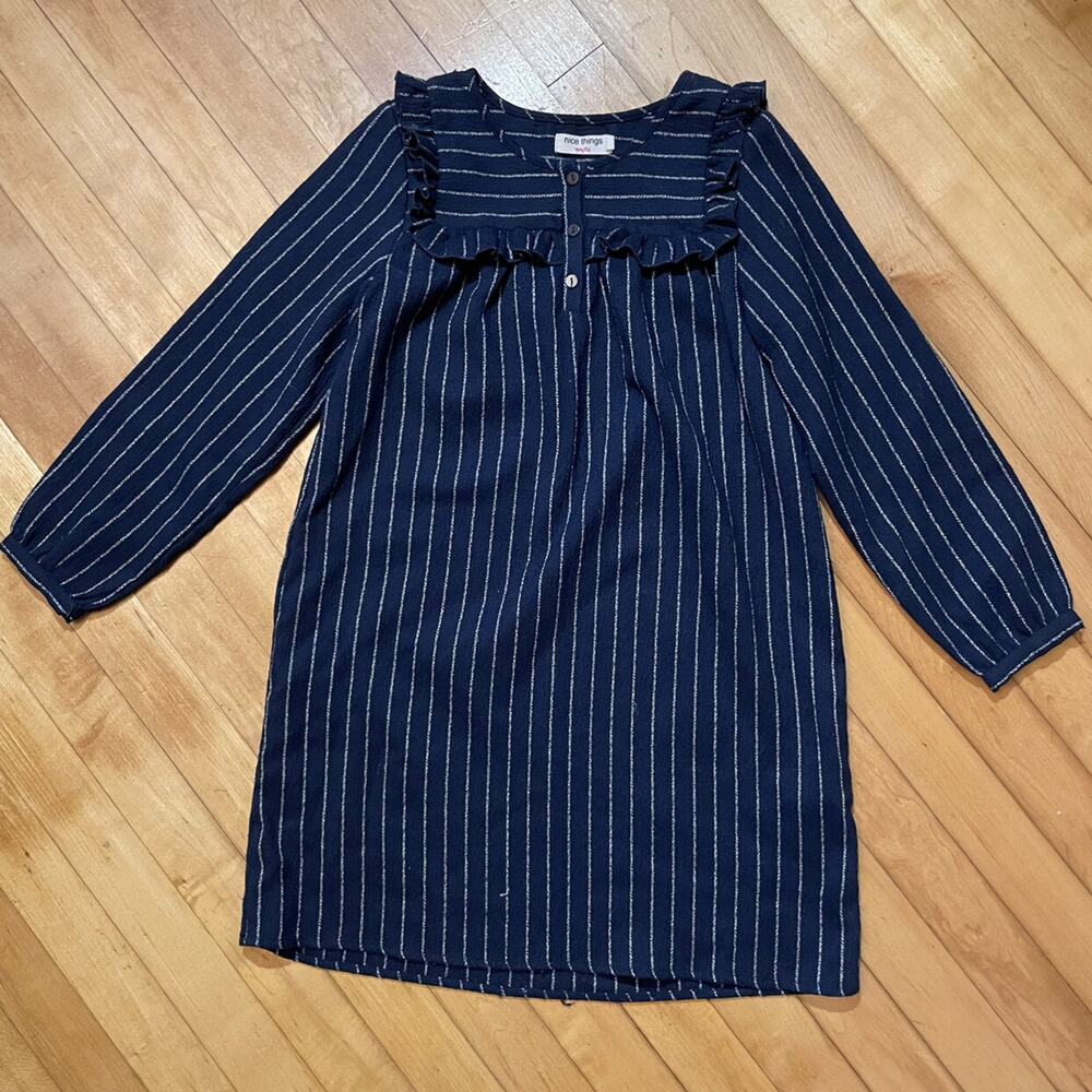 Nice Things Mini Navy And White Striped Dress